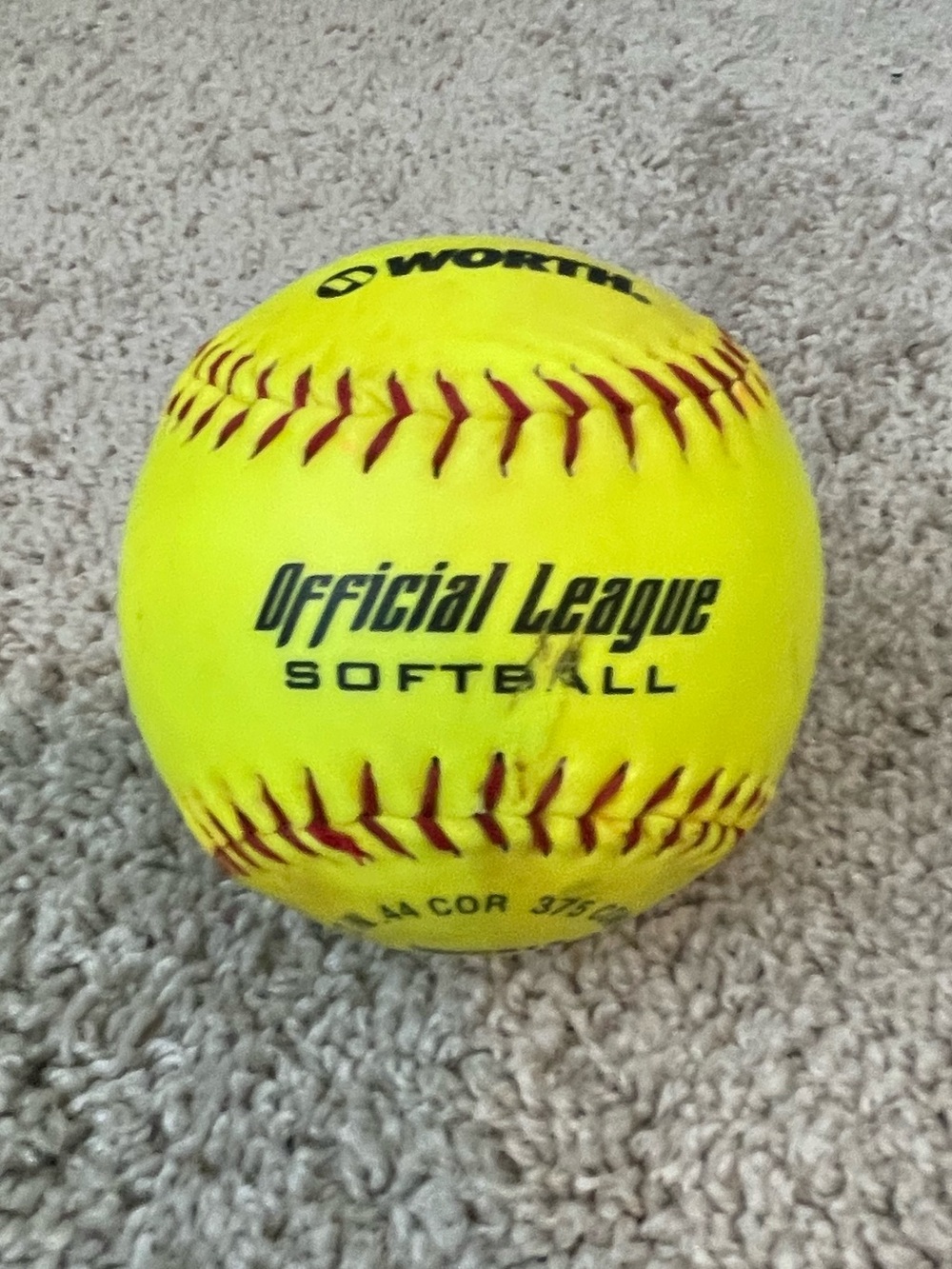 Worth Official League Softball Yellow 12 In 44 Cor 375 Comp YWCS12